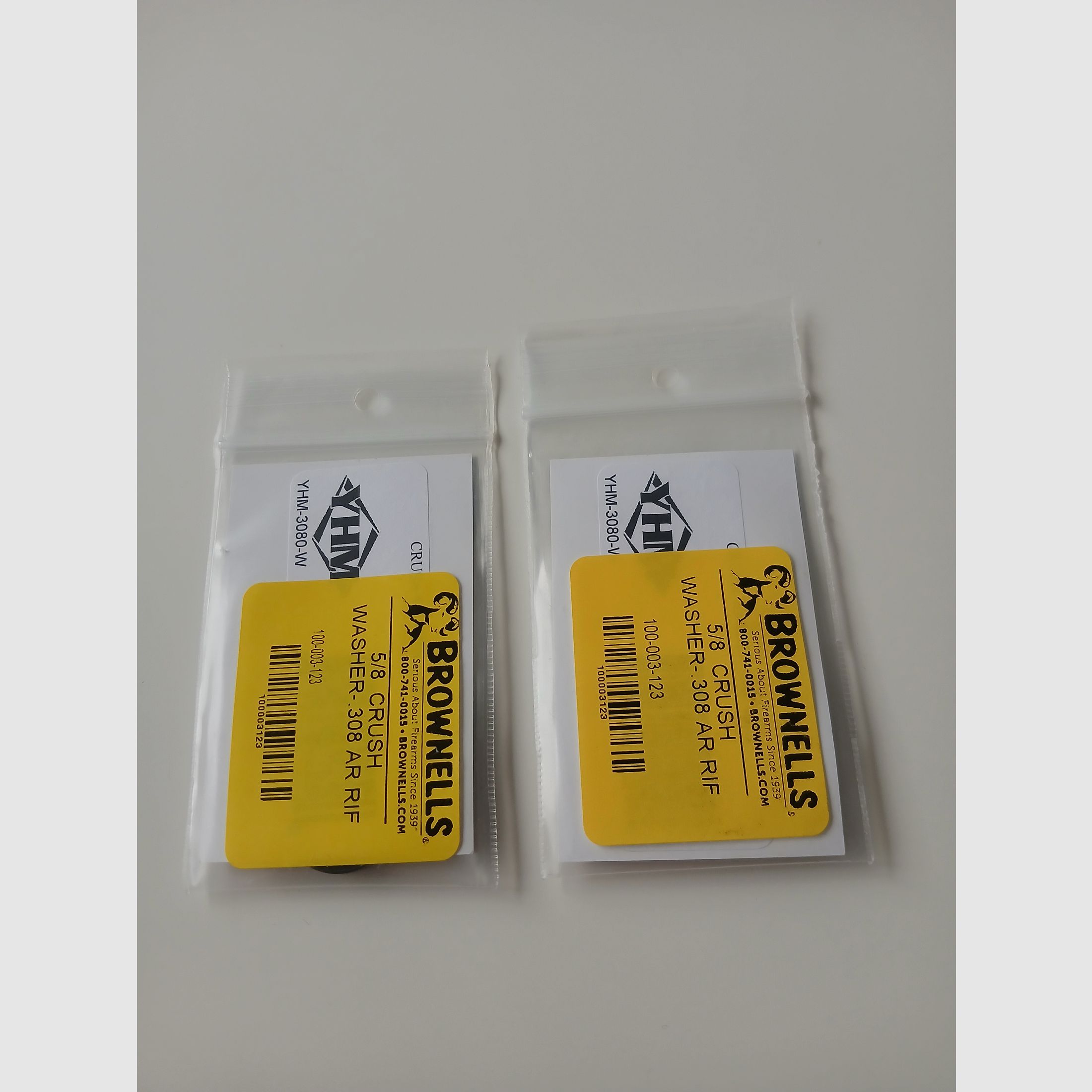 X2 YANKEE HILL MACHINE CO., INC. AR .308 5/8' CRUSH WASHER STEEL BLACK