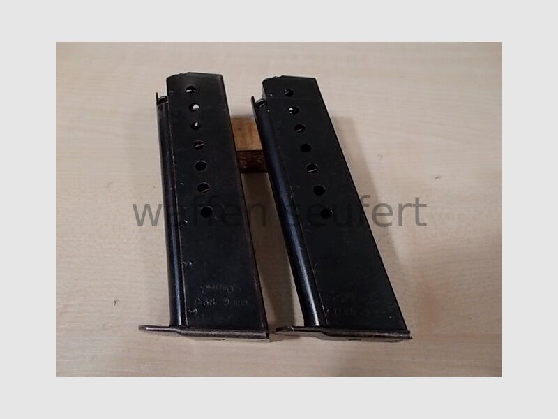 2 pièces de chargeurs 9mmL Walther P38 Bundeswehr poli