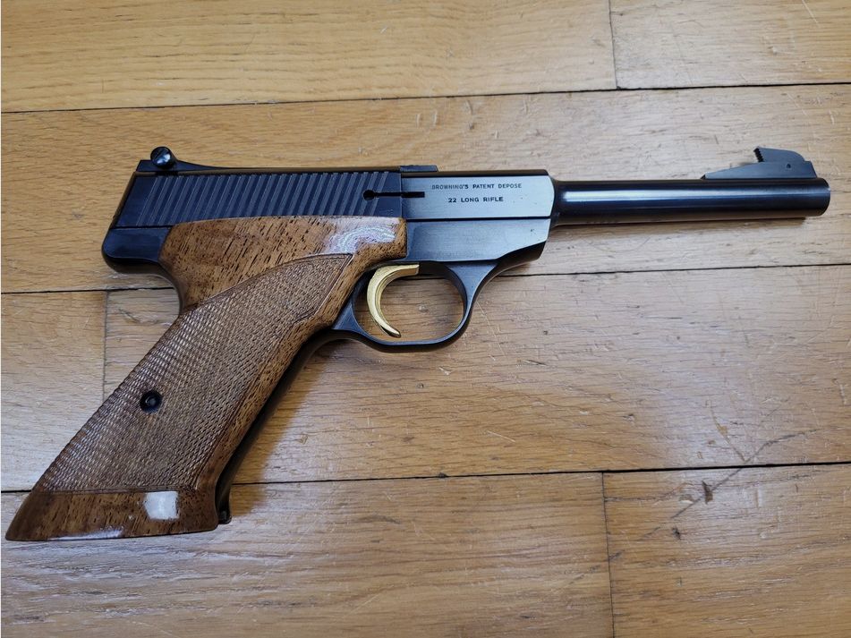 Bellissima pistola da tiro Herstal "Challenger" 22 LR – 10 colpi – 2 caricatori – Brevetto Browning – Scatola, indicatore di camera, spazzola e manuale – Ottime condizioni – TBE++, immagine 16 di 20