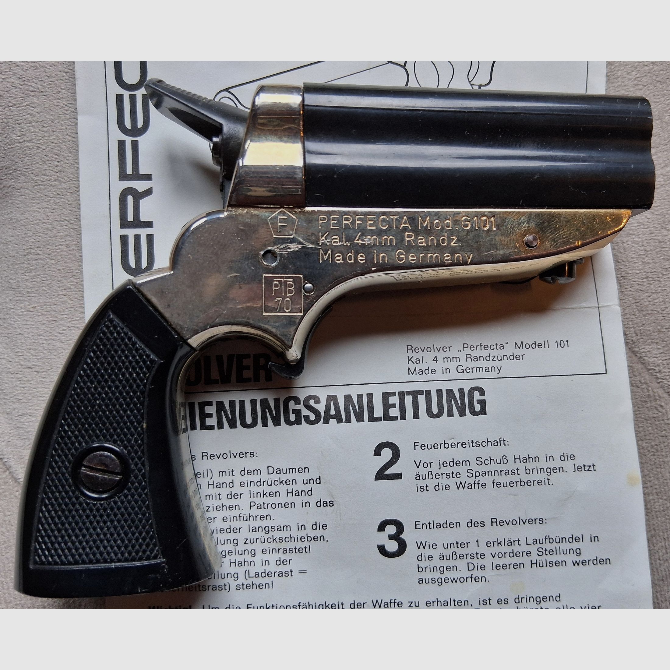 Pepperbox Perfecta G101 bundle revolver 4mmRl PTB 70 F-mark free of requirement