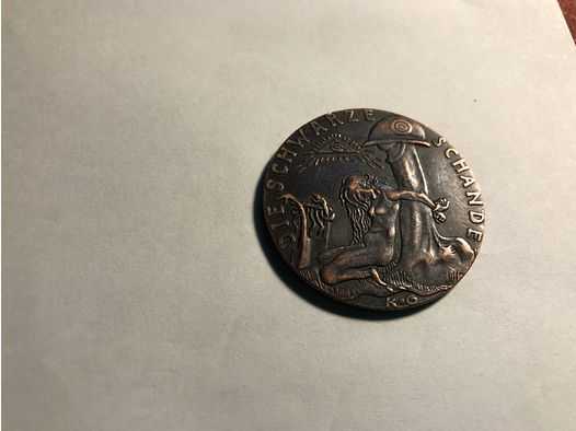 Münze/Medaille  Die Schwarze Schande/Die Wacht am Rheinkupferfarben
