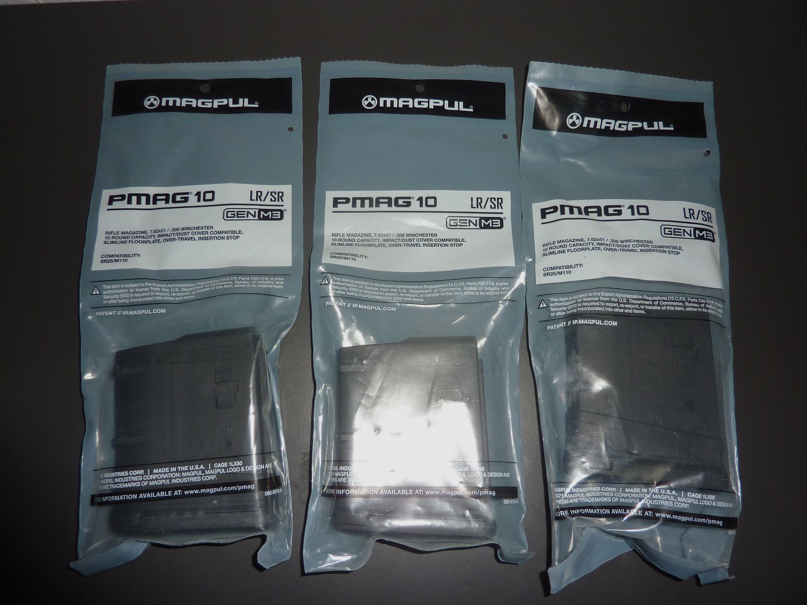 3x Magpul PMAG Gen.3 .308 Win