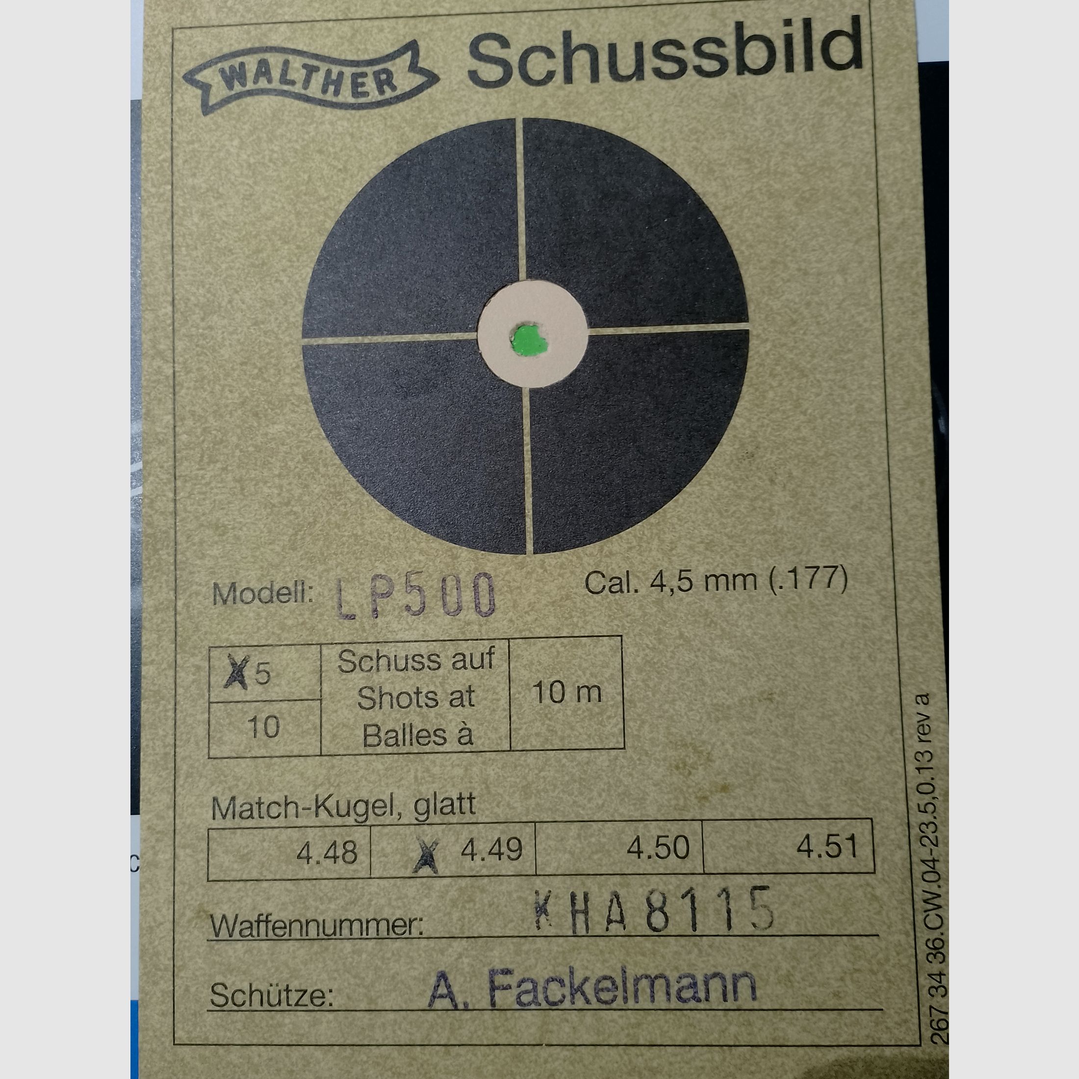 Walther LP 500 Blue Angel