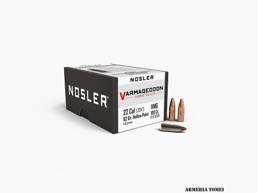 NOSLER – BULLE – VARMAGEDDON 22 caliber (.224″) FBHP 62grain (4.0 grams) (100 pcs)