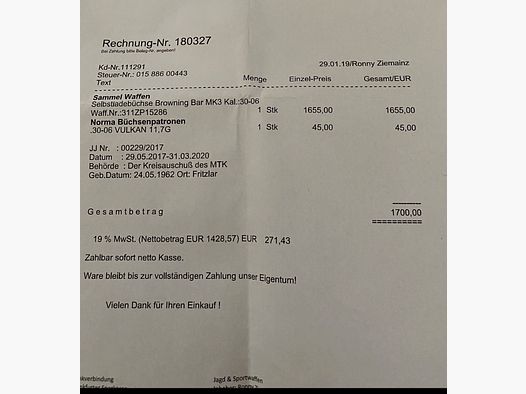 Browning Bar Mk 3 Kal. 30-06 Linksausführung