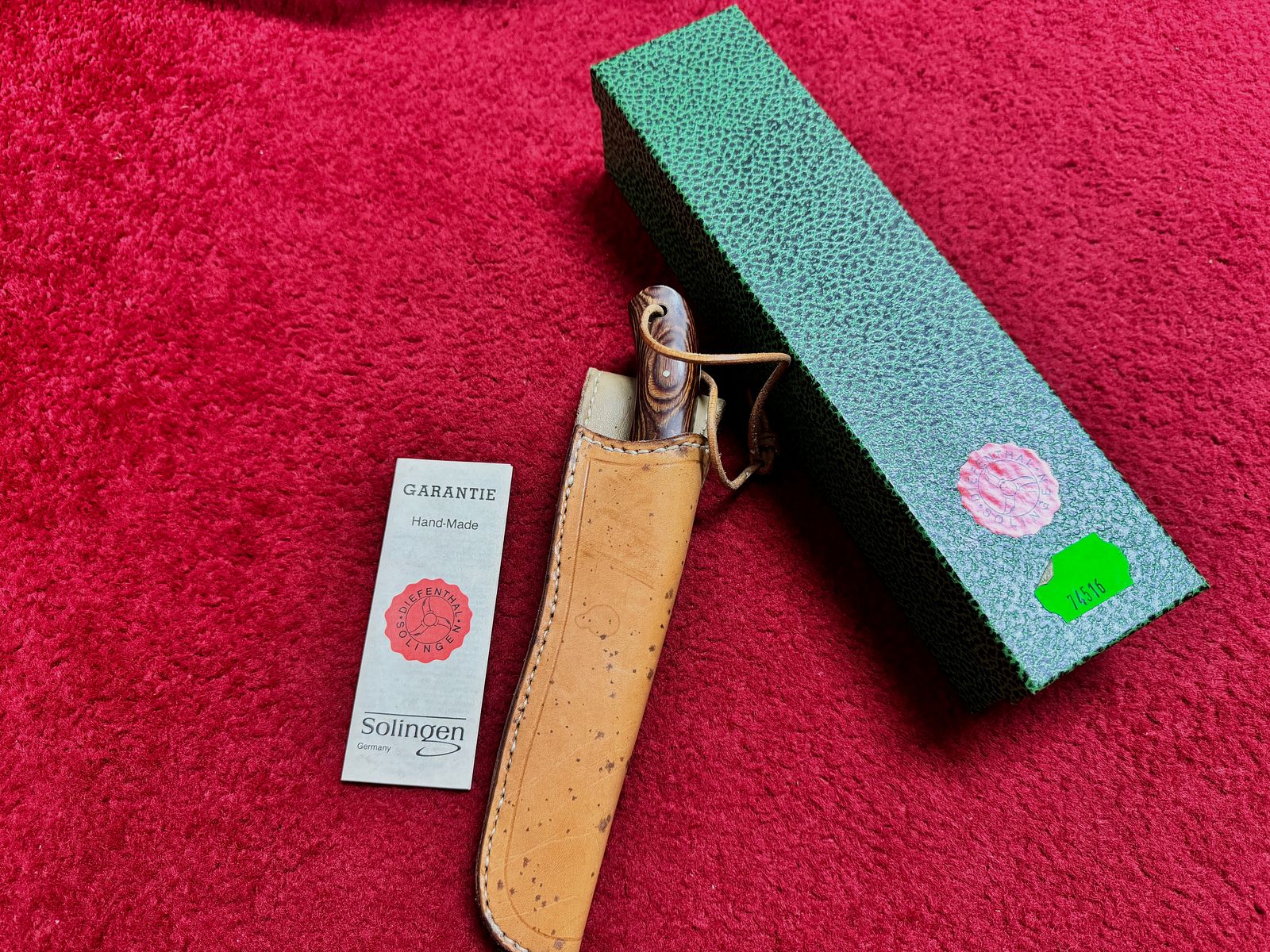 Diefenthal Solingen full integral hunting knife 74516 – rare collector’s set with original box & certificate