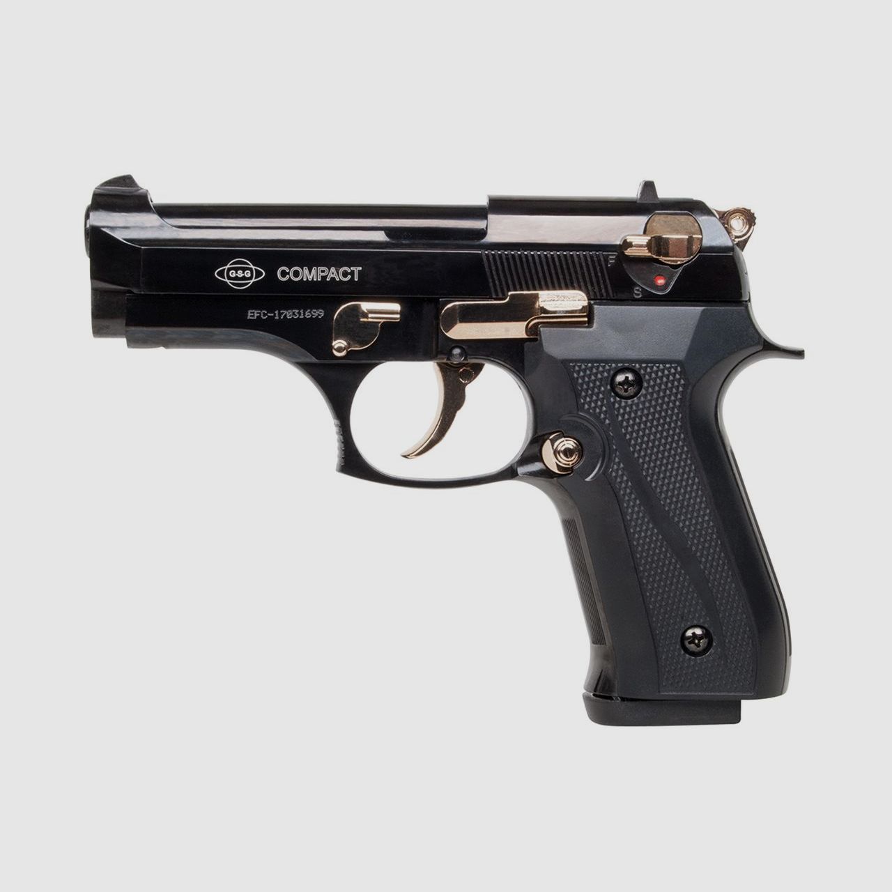 Ekol Compact Schreckschusspistole 9mm PAK Schwarz/Gold 15 Schuss