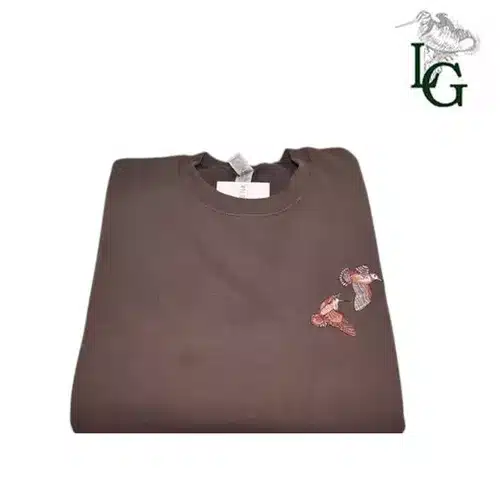 Round Neck Sweatshirt with Woodcock Motif Lovergreen