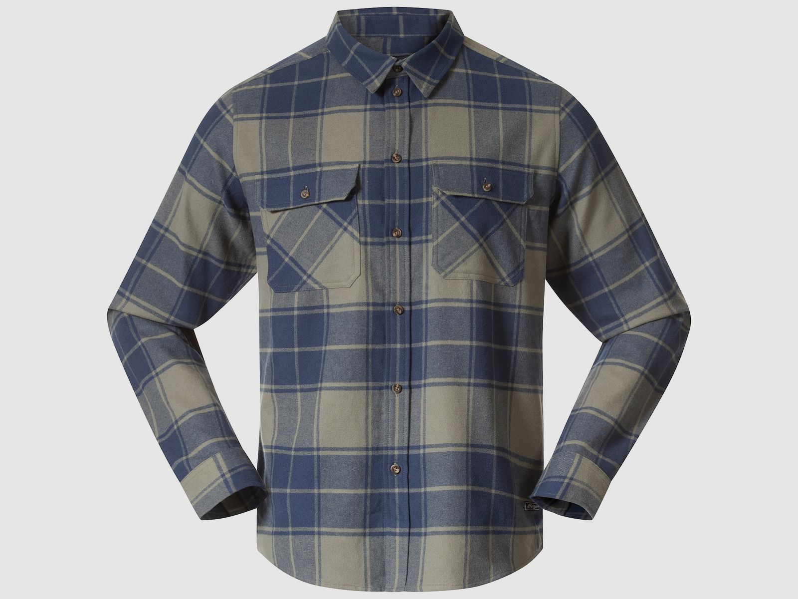 Bergans Nordmarka Flannel Shirt Men Green Mud/Navy Blue Check M