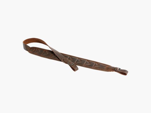Sangle de fusil Fritzmann en cuir ranger de haute qualité - matelassée avec un dessous en daim antidérapant - 60 mm de large