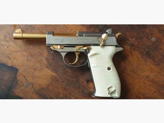 Verkaufe Walther P 38 in Goldoptik mit Gas Blowback