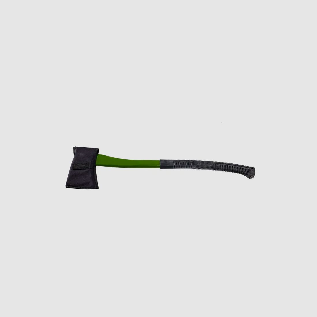 Axt 70cm, Stahl, Fiberglasstiel, rutschfester Gummigriff, Grün / Schwarz - mit Scheide