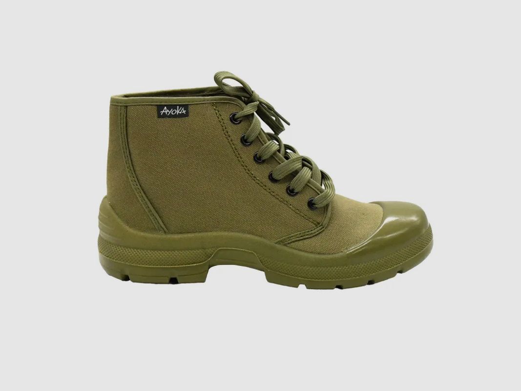 Brousse schoenen canvas katoenen bovenkant kaki maat 39 tot 46, afbeelding 2 van 13