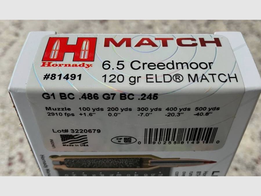 Hornady 6,5 Creedmoor 120gr, 300 Schuss