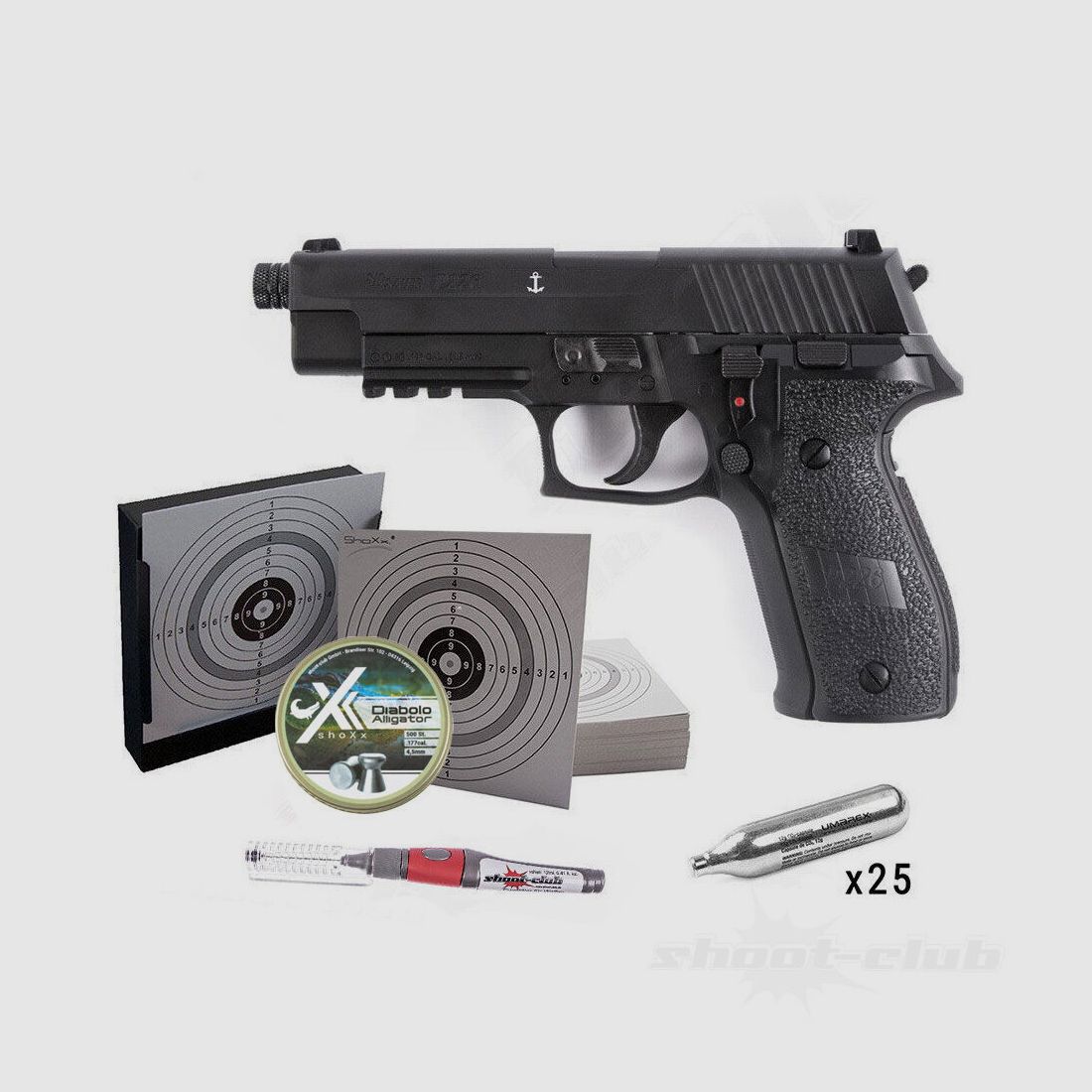 Sig Sauer	 P226 CO2 Pistole CBB 4,5mm Diabolos KF-Set