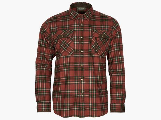 Men’s hunting shirt Pinewood Prestwick Exclusive Shirt Dark Terracotta / Dark Green