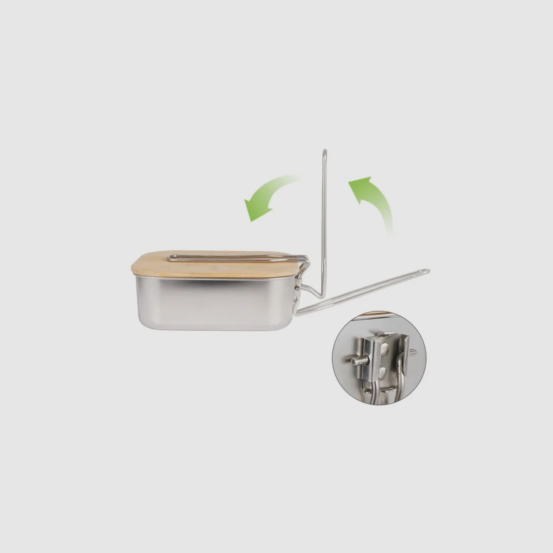 Stainless steel lunch box with bamboo cutting board