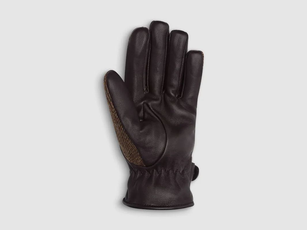 Walker and Hawkes Brookmore Gloves Brown Leather Tweed, image 11 of 15