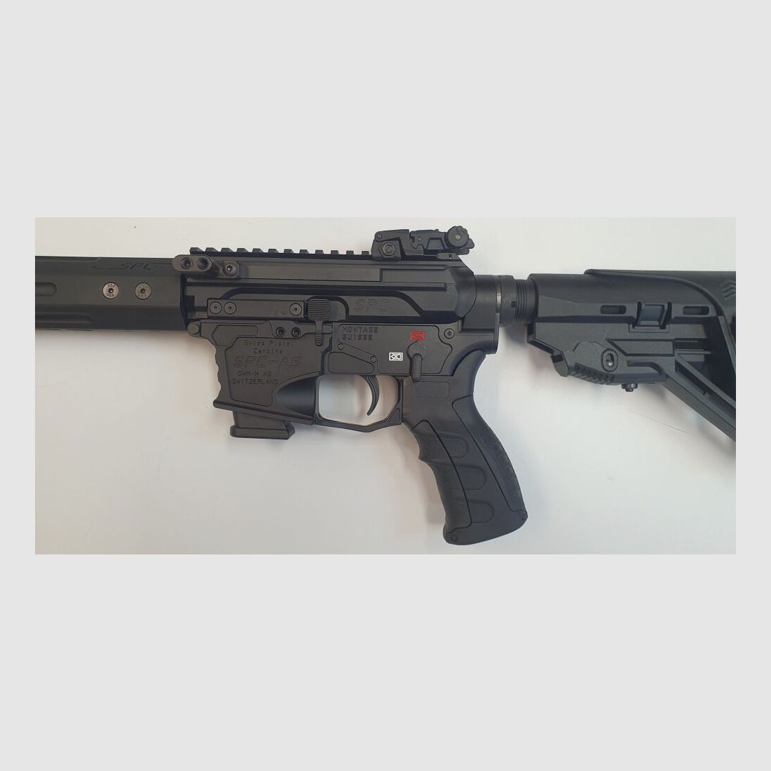 GWMH AG Selbstladebüchse GWMH SPC-SPORTER A5 17" (SWISS PISTOL CARBINE) BLACK Kal.9x19 AR15 Glock Magazin