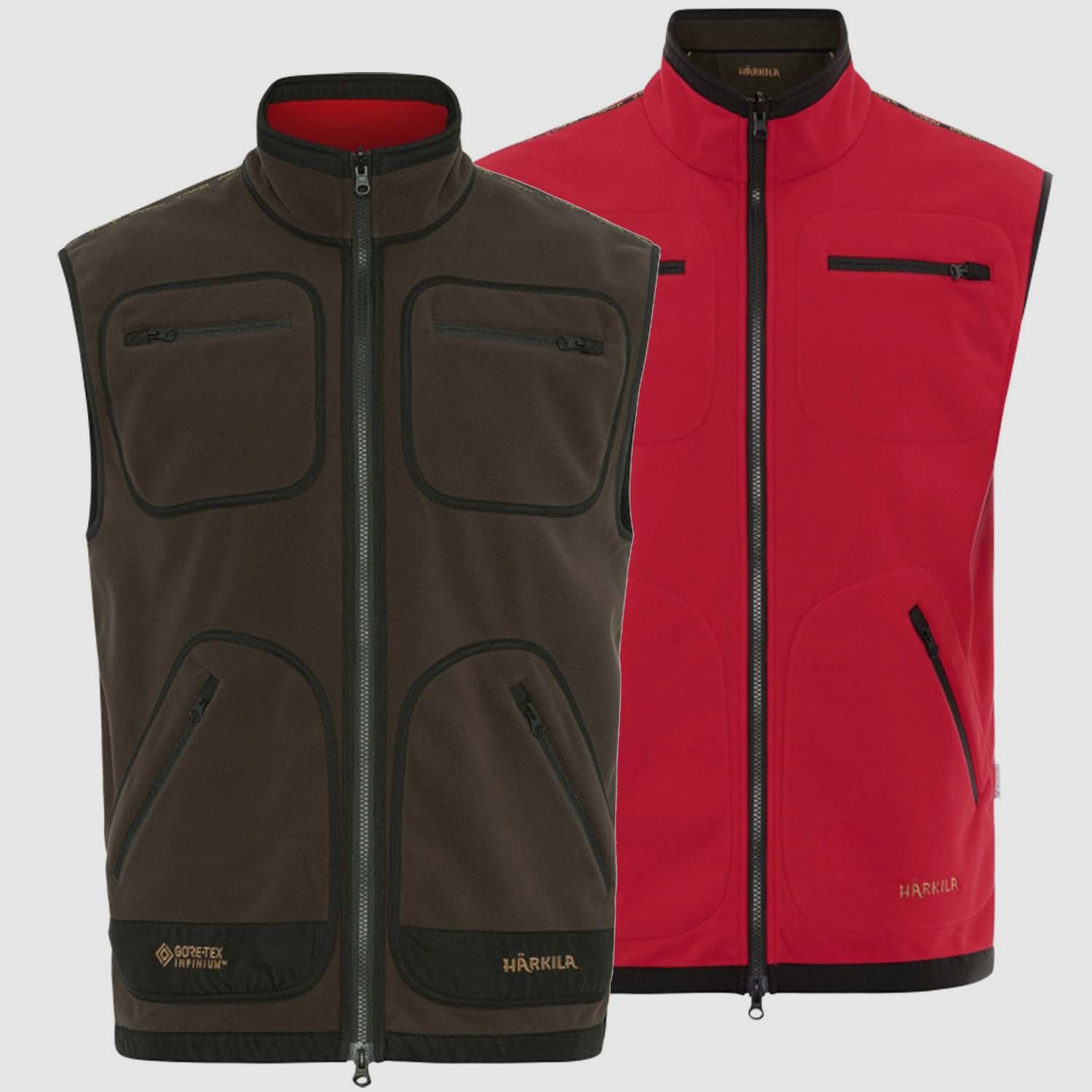 Härkila Kamko gilet in pile (Marrone/Rosso), immagine 1 di 5