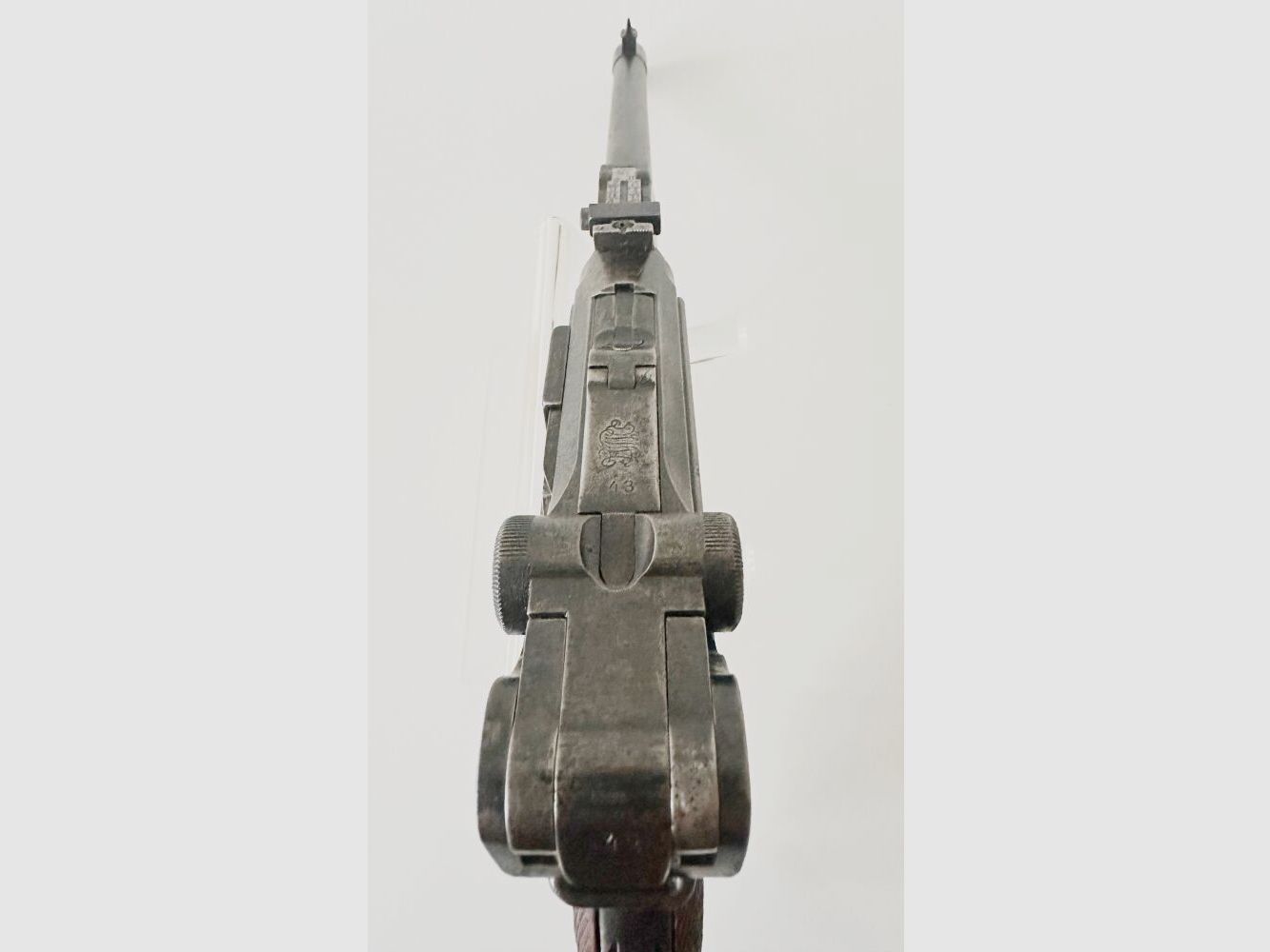 DWM Mod. Ari-08 pistola lunga con calcio, caricatore a tamburo 32 colpi 9mm Luger