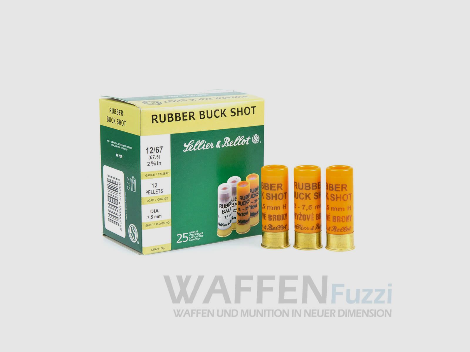 S&B 12/67,5 Rubber-Schrot 7,5mm 25 Schuss