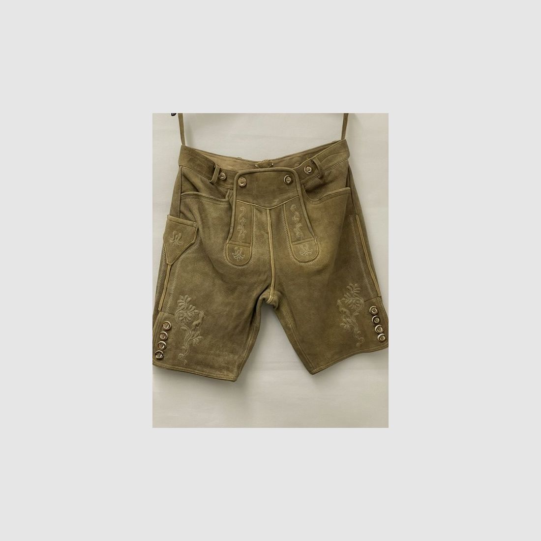 Short men's leather trousers, image 1 of 3