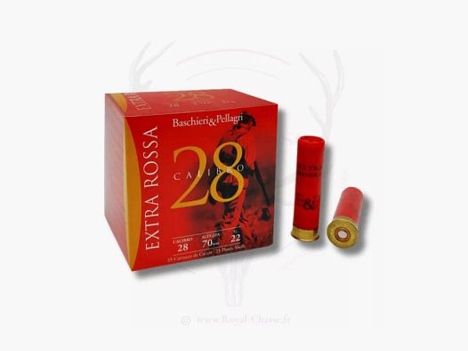 25 Patronen EXTRA ROSSA 22 Kal.28 22G BJ B&P