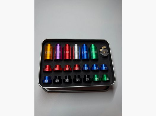 Lezione di confronto proiettile con 20 inserti calibro .17 - .45 per calibro set di comparatori di spazio proiettile profondità di inserimento per ricaricatori CBTO