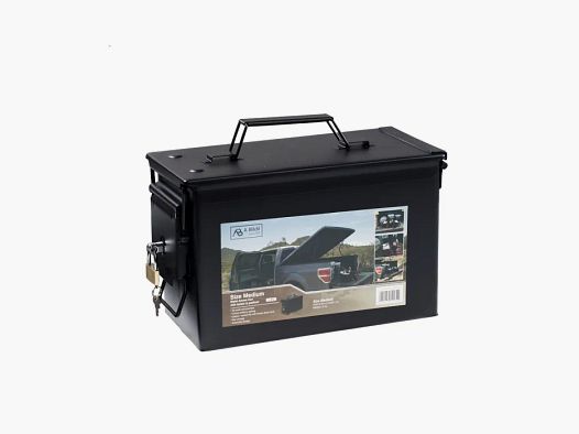 <NATO / US ammunition box size 2 (Cal.50), metal, lockable, lock with 2 keys, black, without print, new