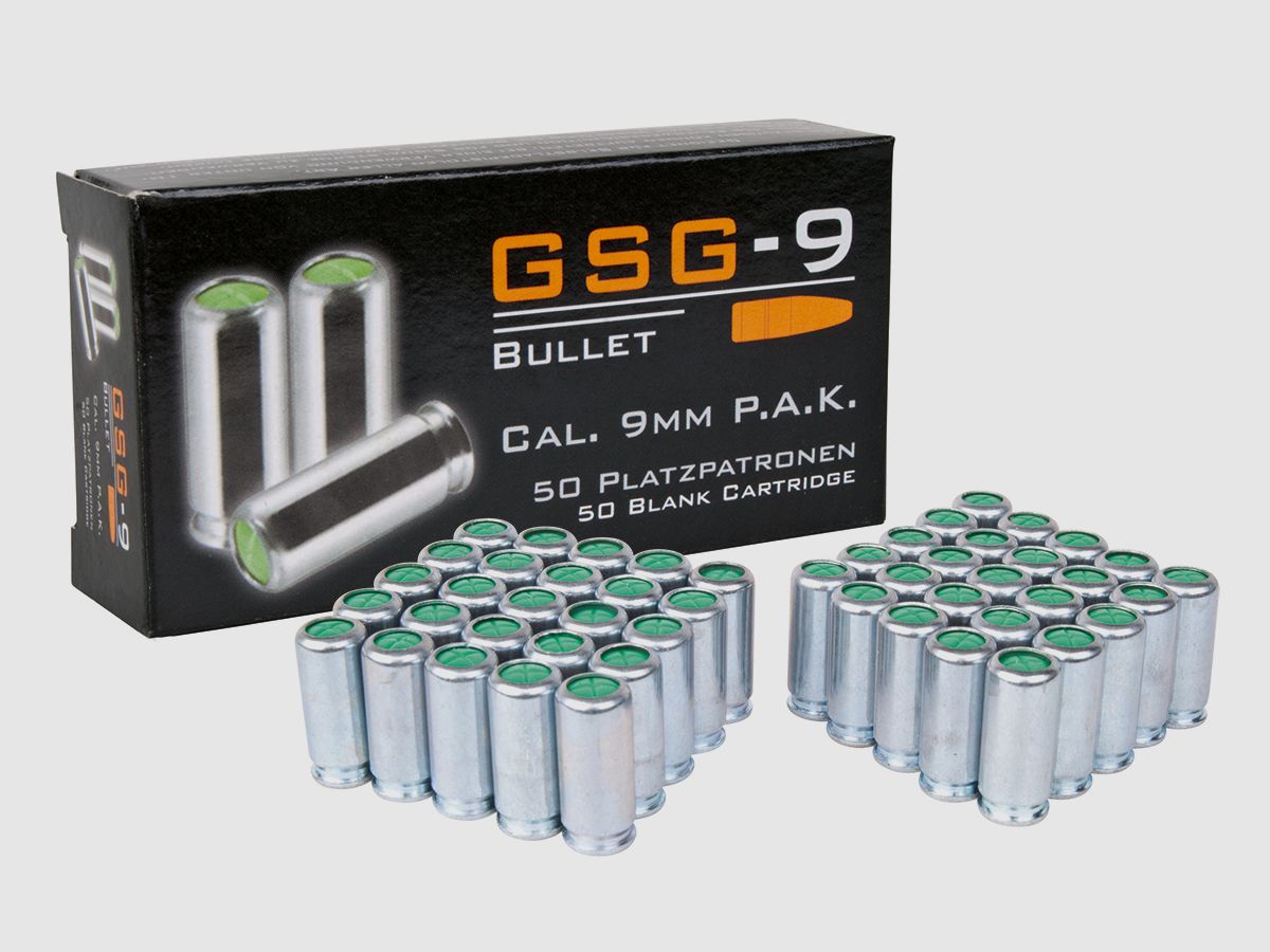 GSG-9 9mm P.A.K., kaliber || naboje blank