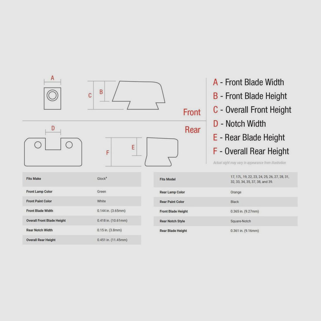 Trijicon N-Sight B&T Orange/Green Glock Supp
