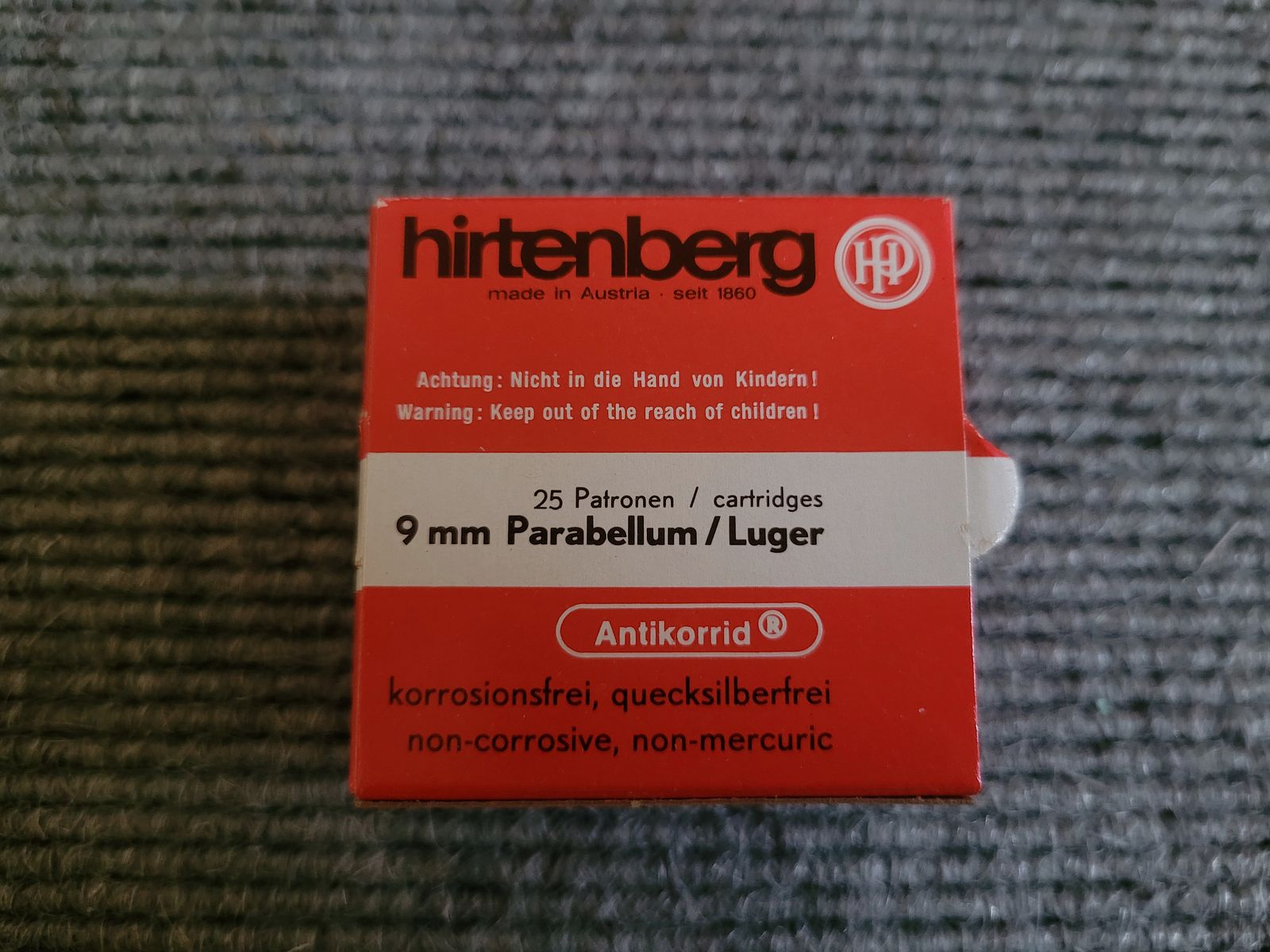 250 Schuss VM FMJ 9x19mm 9mm Luger Parabellum von Hirtenberg