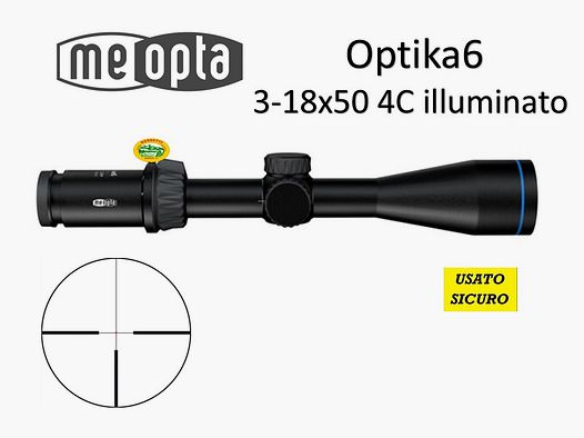 MEOPTA MEOPRO OPTIKA6 3-18x50 RD SFP riffelkikkert 4C belyst – brugt –