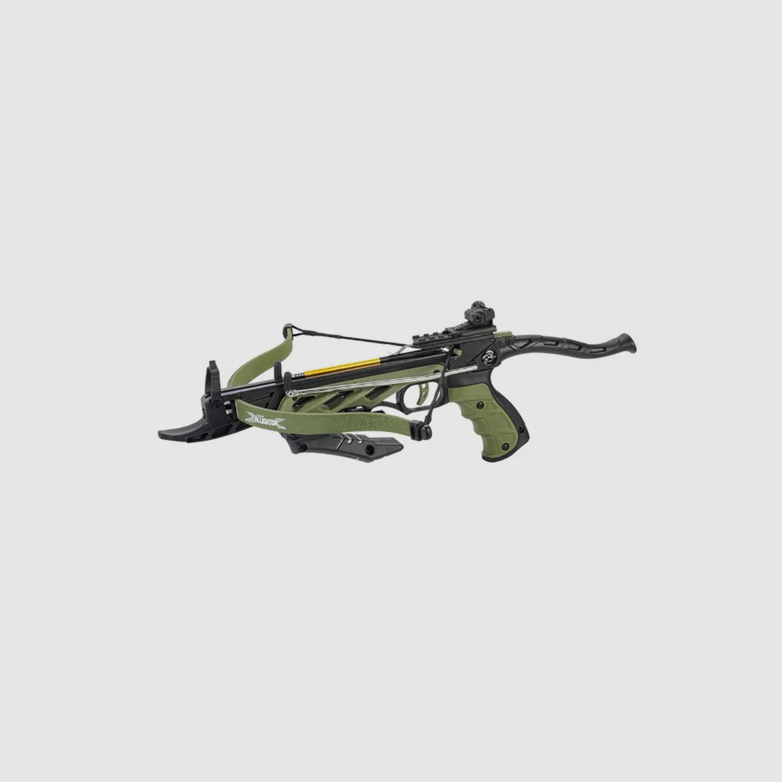 Pistolenarmbrust "ALLIGATOR I" , Farbe: Bicolor (Oliv / Schwarz), 80 lbs / 35kg