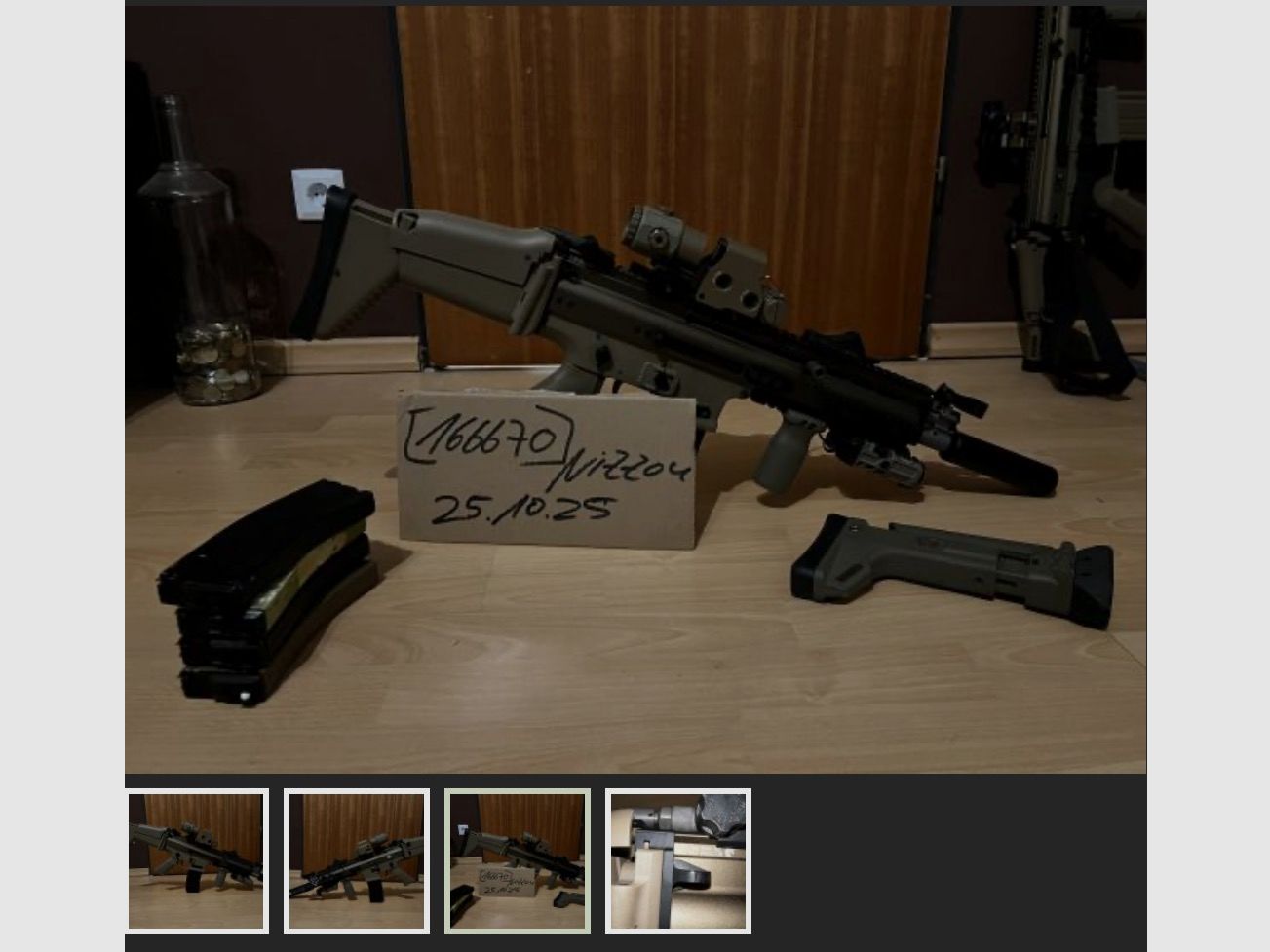 WE FN Herstal Scar L MK16 GBB mit 5 Magazinen und Anbauteilen