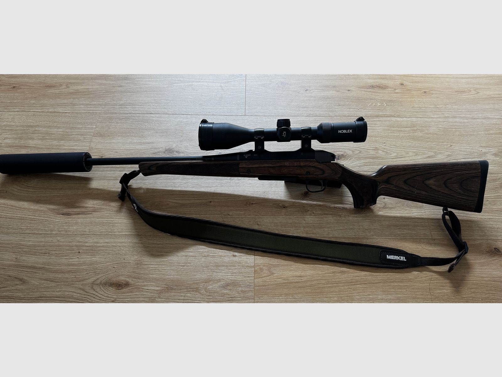 Jaeger NXT - Haenel - .308 inkl Optik (Noblex NZ6, 3-18x56) & Schalldämpfer (Jaki) & Gewehrriemen