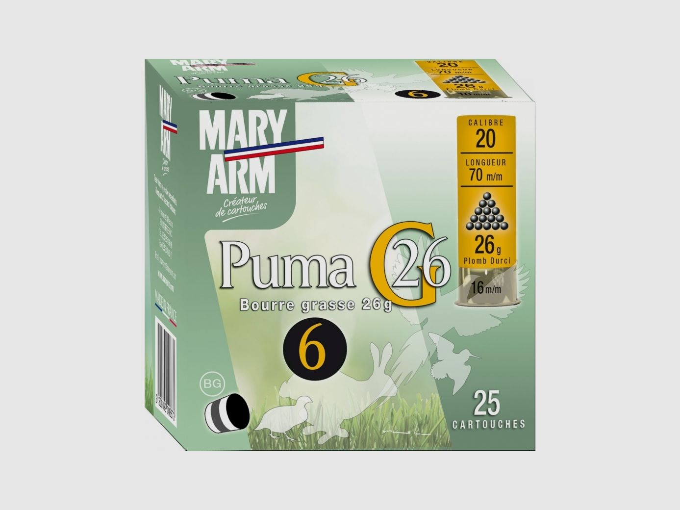 Patronen Mary Arm Puma 26 Weichladung Kal. 20, Bild 2 von 2