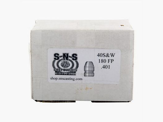 SNS CAST BULLETS .40 CAL/10MM (.401″) 180GR FP LEAD BULLETS 500/BOX