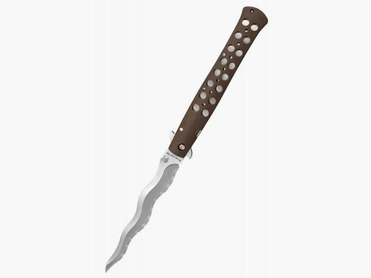 Cold Steel Ti-Lite Kris Taschenmesser, 6-Zoll-Klinge, AUS 10A, Wellenschliff, Zy-Ex-Griff