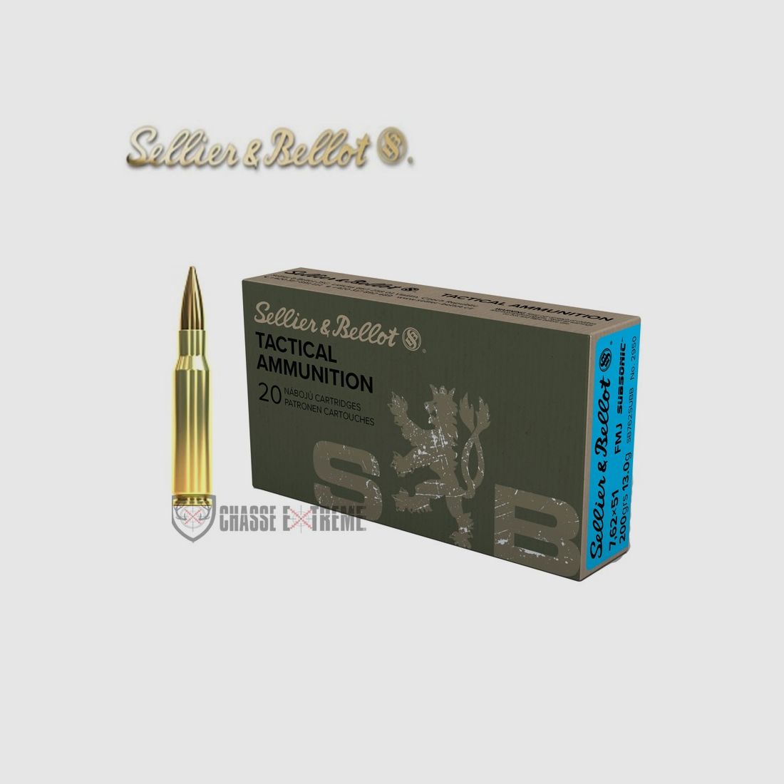 20 Munitions S&B Cal 7.62×51(308win) 201Gr Subsonic Fmj