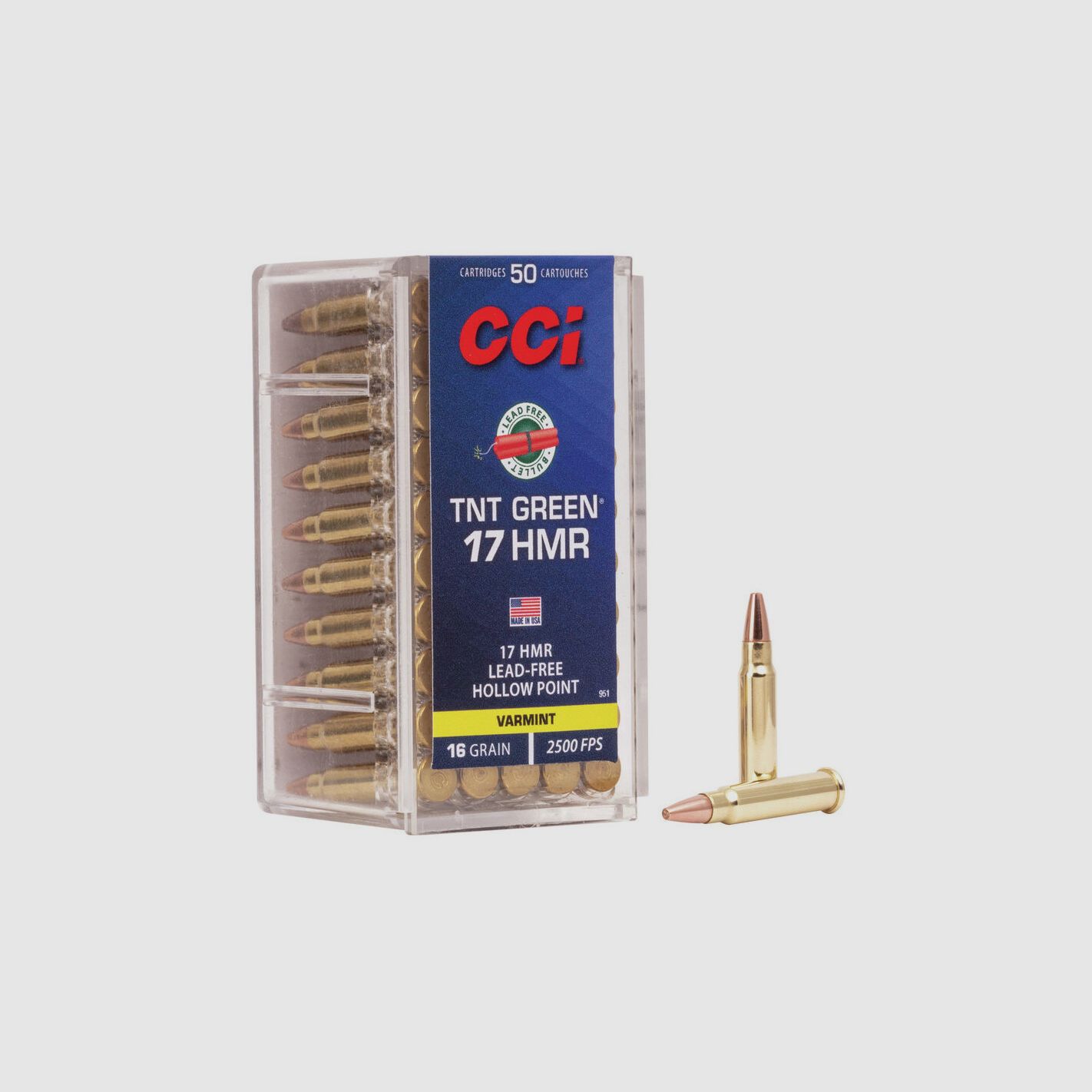 Rifle ammunition CCI TNT Green – 17 HMR – 16 grains – JHP, image 1 of 2