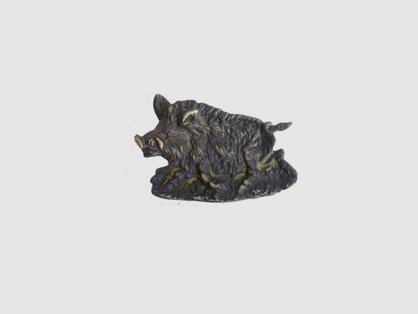 Lovergreen kleine Bronzestatue Motiv Keiler Aschenbecher