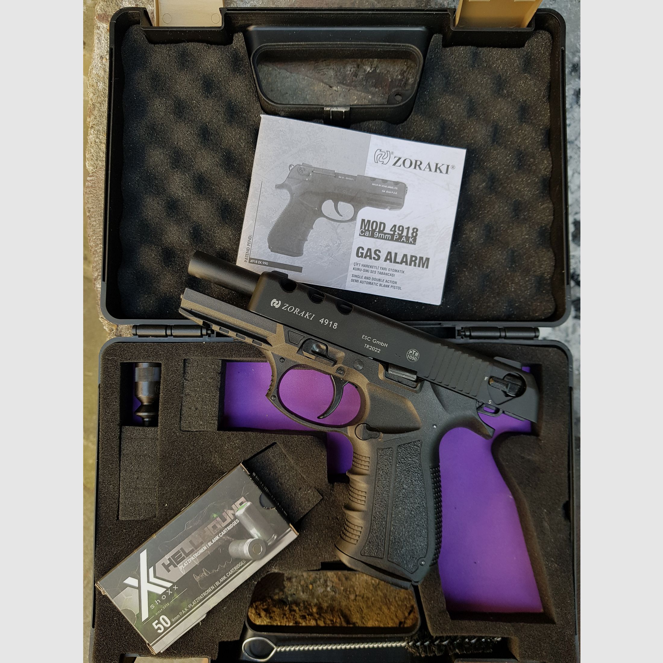 Zoraki 4918 Schreckschuss Pistole Schwarz mit 50 Schuss 9 mm P.A.K. 