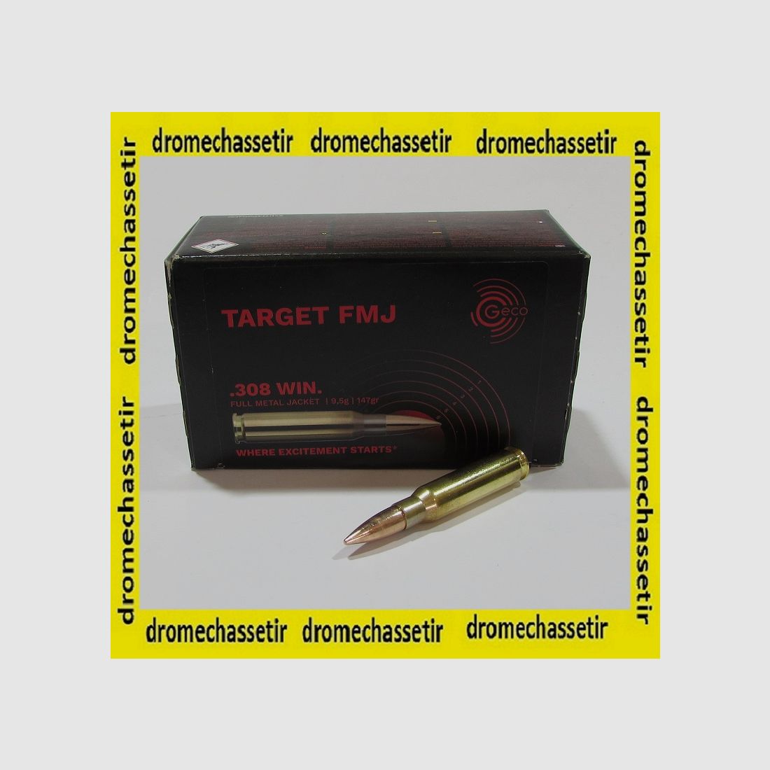 Box mit 50 Patronen Geco Kal. 308 Winchester FMJ 147 grains