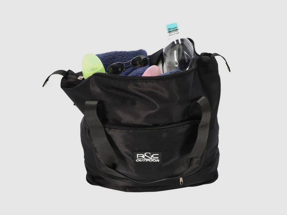 Bolsa de viaje negra plegable