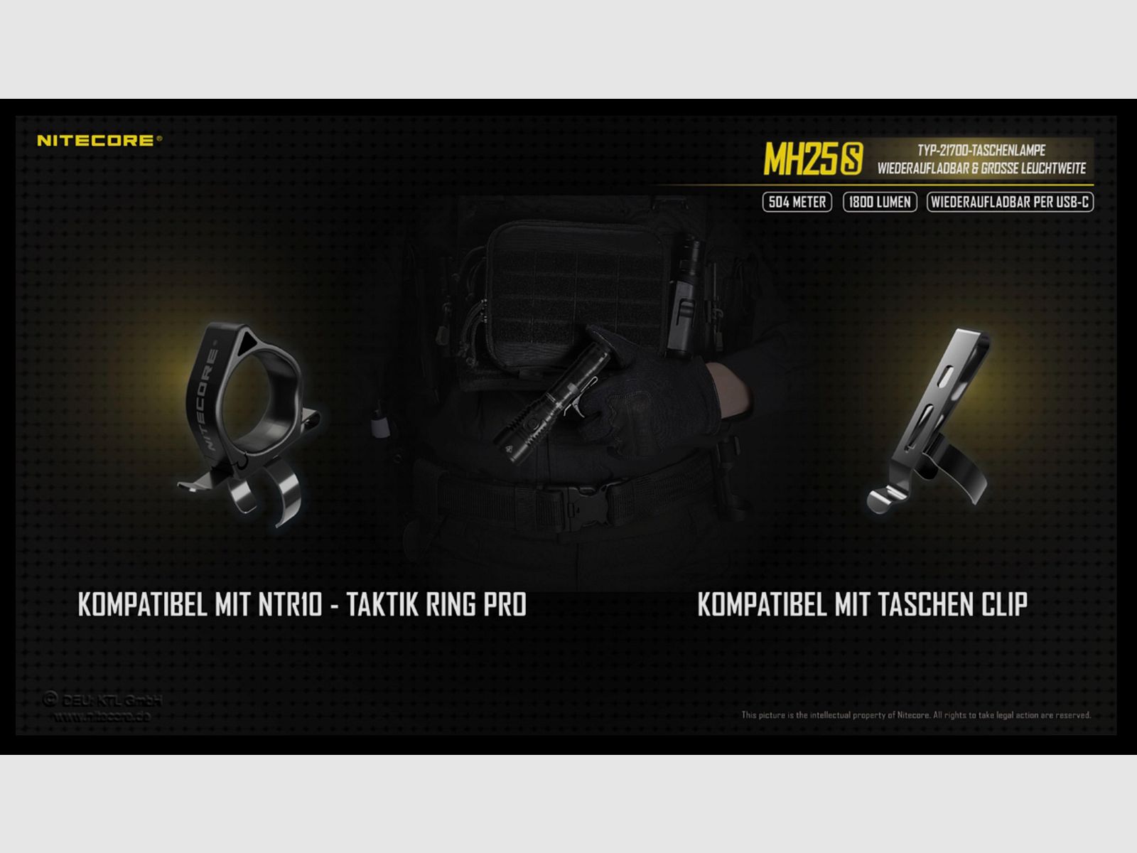 Nitecore MH25S LED flashlight 1800 lumens