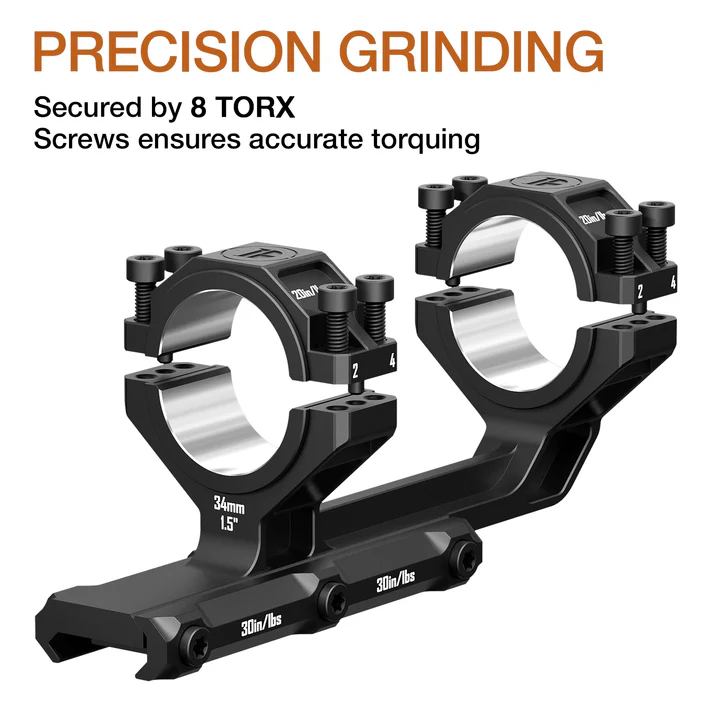 Montaggio Monobloc Cantilever DISCOVERYOPT – 0 MOA – Multi-compatibile 30/34 mm, immagine 4 di 7