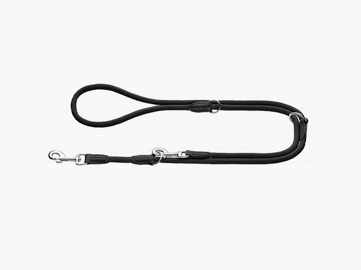 Hunter Laisse réglable Freestyle Noir/Corde – Largeur / Longueur : Largeur : 8mm / Longueur : 200cm