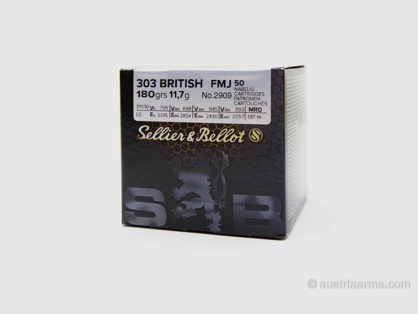 Sellier & Bellot .303 British FMJ 11.7g/180grs – Full Metal Jacket, image 1 of 2